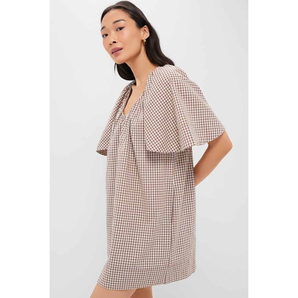 TUCKERNUCK X STUDIO MCGEE Mocha Cotton Gingham Finn Dress Size XXXL NWT - Picture 4 of 9